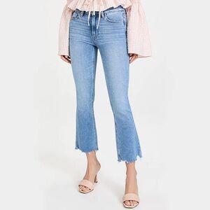 Paige Colette Crop Flare Mel Distressed Hem Size 26